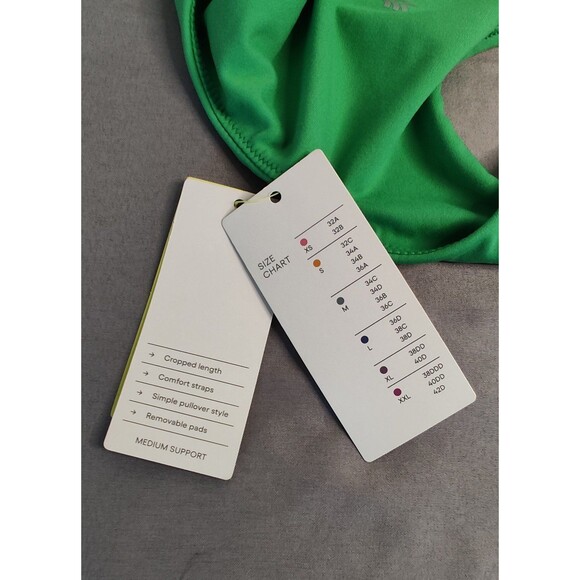 All in Motion Medium Support Muscle Cropped Sports Bra Vibrant Green XS - Picture 6 of 7